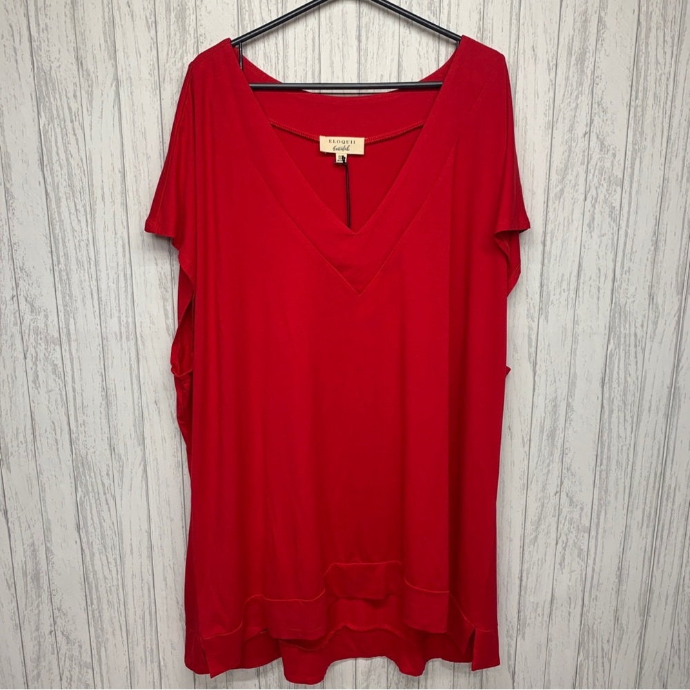 Womens Size 26/28 Eloquii Red Sleeveless Blouse NWT